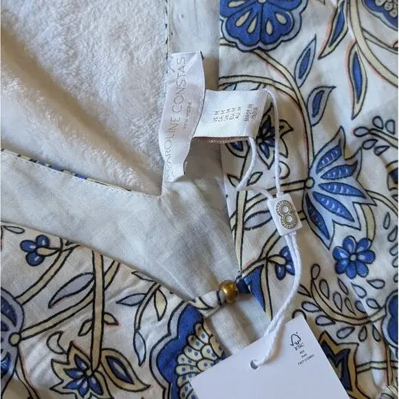 NWT  Caroline Constas Blue Floral Cotton/Modal Sleeveless Midi Dress, size M - Picture 6 of 12